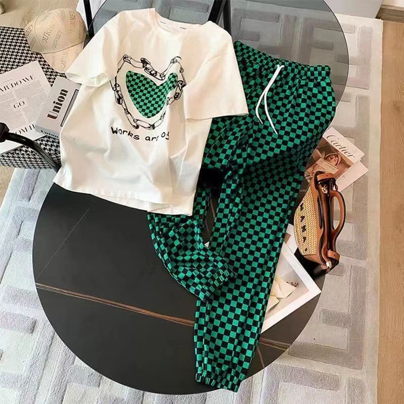 Street Fashion Set Women Summer 2023 New Sport Casual Jogging Trendy Top Pants Two-Piece Set