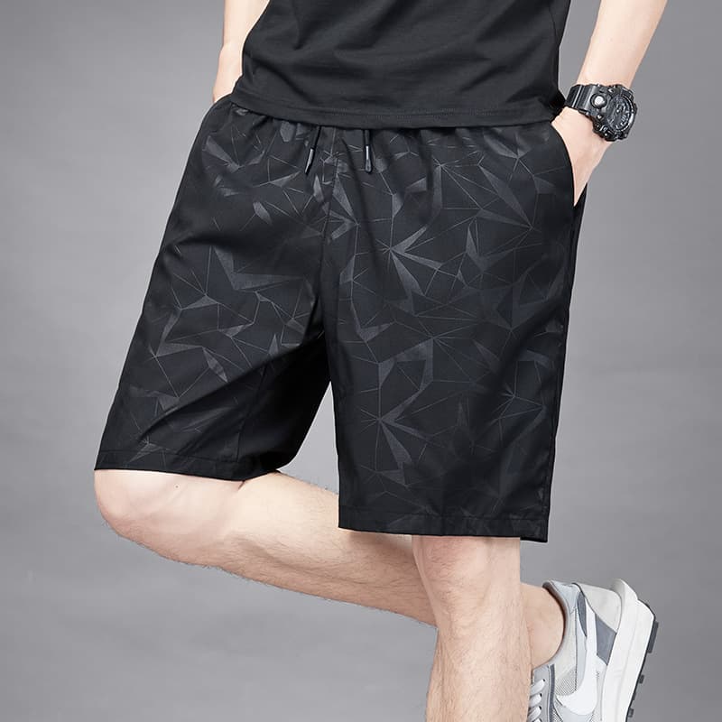 Ice silk shorts men's summer trend plus size plus size sports casual pants loose quick-drying beach outerwear five-point pants