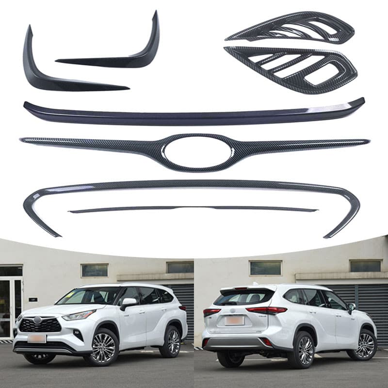 Toyota Highlander 19-24 Model Front Fog Lamp Cover Bumper Grille Decoration Strip ABS Material Standard Size for Car Decoration
