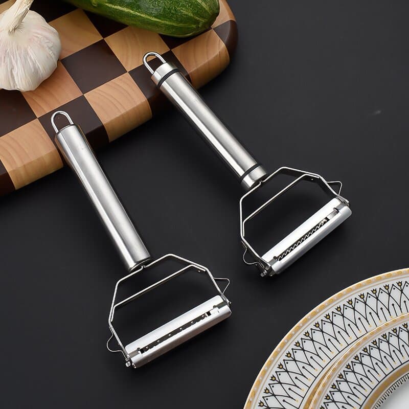 Multi-functional stainless steel dual-head peeler with grater, household vegetable/fruit paring knife