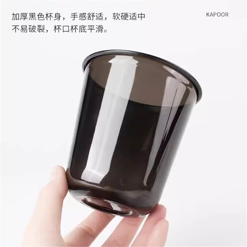Disposable Black PET U-Cup, Chunky Cup, American Iced Coffee Cup, Latte, Instagram-Style Milk Tea Cold Drink Cup with Lid