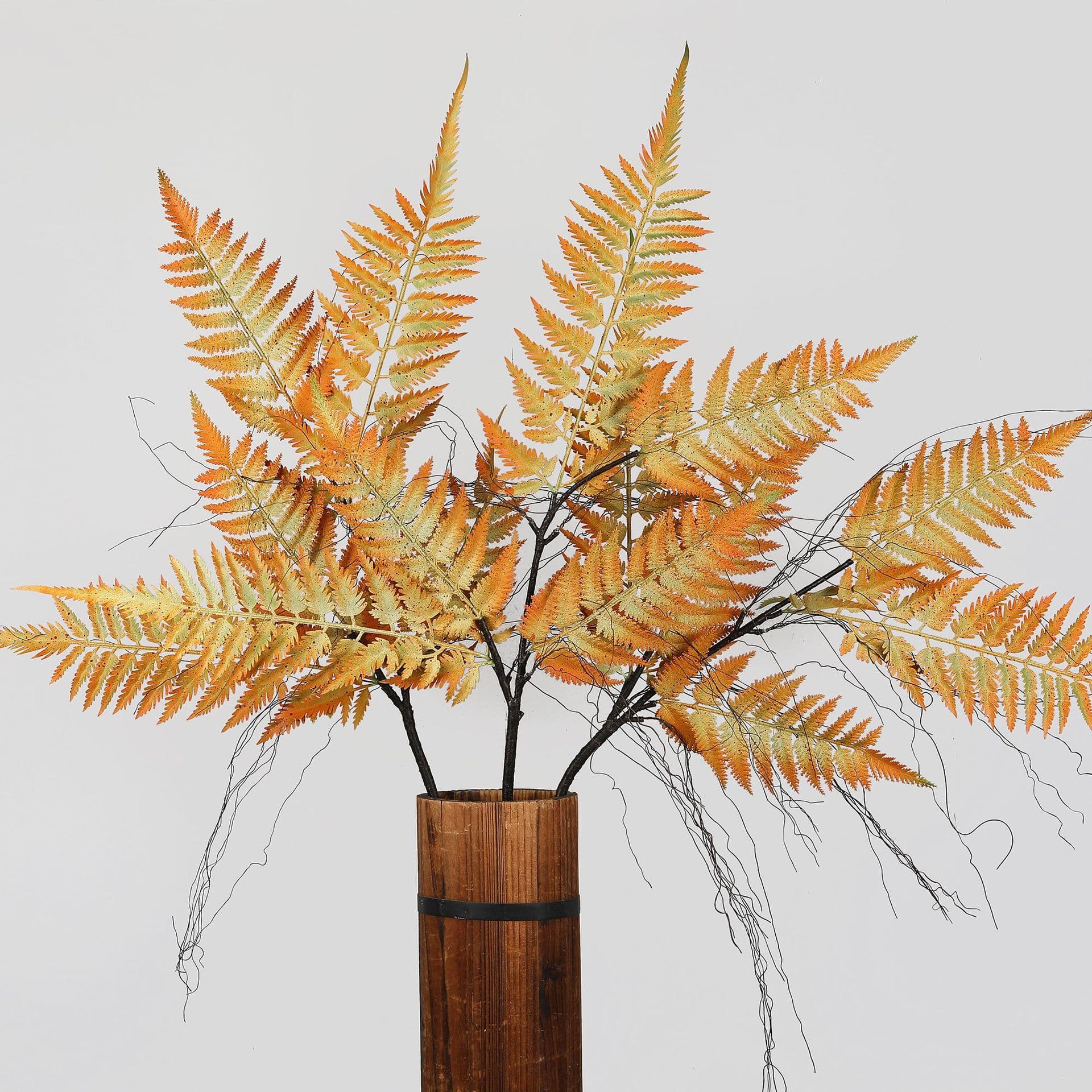 Artificial Fern Leaves with Roots Green Plant Home Decoration Wedding Arrangement Autumn Color Bambusa Textilis Plant Wall Accessories