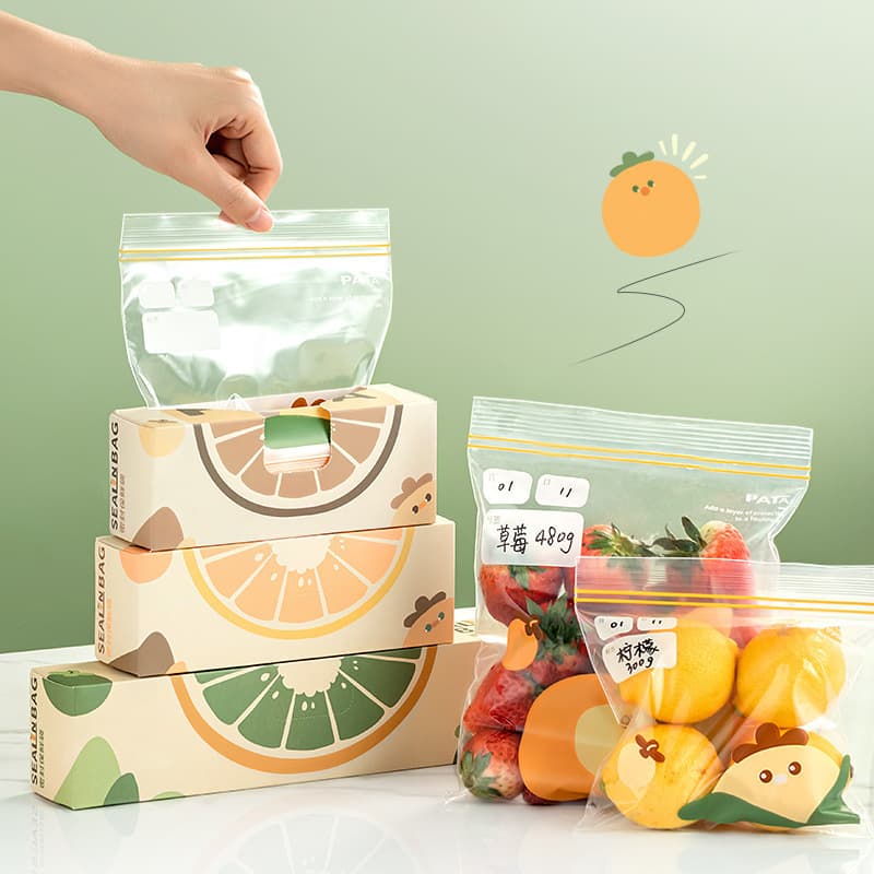 Household Food-Grade Zipper Slider Lock Transparent Sealed Freezer Storage Bags, Double Seal PE Bags for Refrigerator Freezer