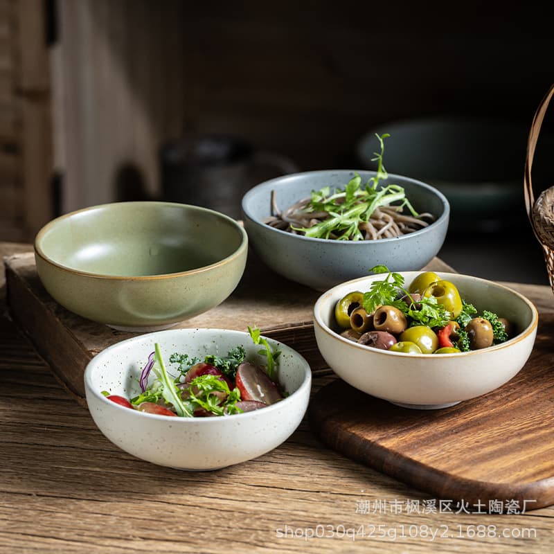 Japanese retro sashimi bowl sushi bowl creative ceramic rice bowl eating bowl small soup bowl commercial dipping seasoning bowl