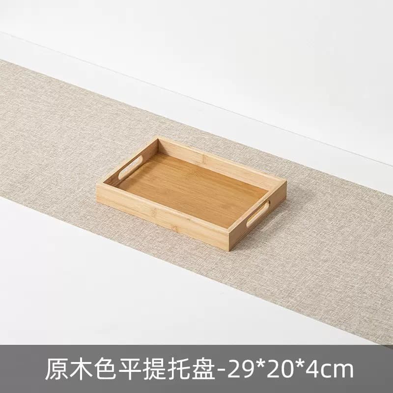 Japanese Bamboo Wood Tea Tray, New Chinese Style Walnut Color Tea Tray, Tea Set, Tea Coaster, High-End Home Hotel Serving Tray Wholesale