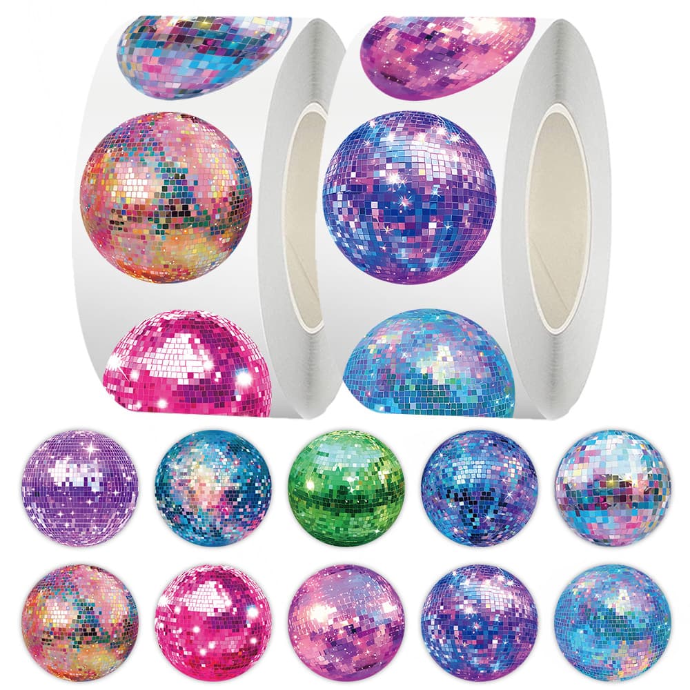 Colorful Stickers 500 per Roll, Cartoon Journal Stickers, Gift Wrapping Tape, Iridescent Laser Sealing Stickers, Cross-border Roll Stickers