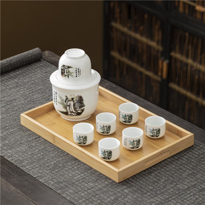 Wine Cup Warmer for Two, for Liang Baijiu or Huangjiu, Single-Person Warm Wine Pot, Chinese-Style Wine Set, Half-Jin Wine Dispenser