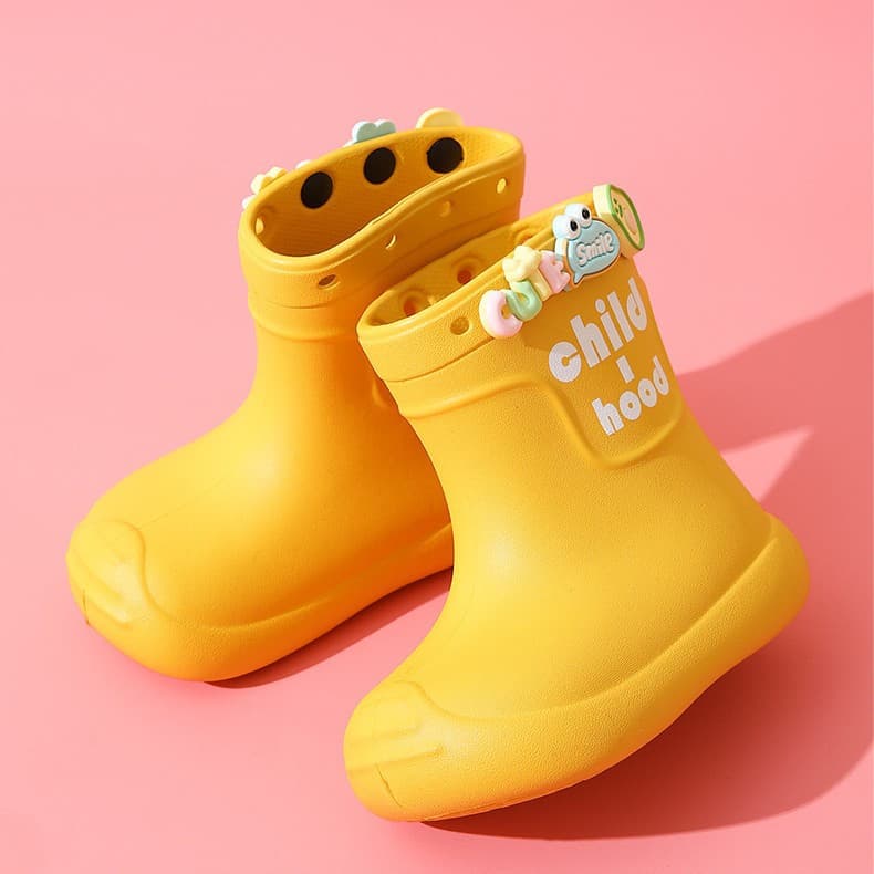 Summer Children's Rain Boots, Girls' Waterproof High-top Non-slip Kindergarten Student Baby Cartoon Splash Shoes