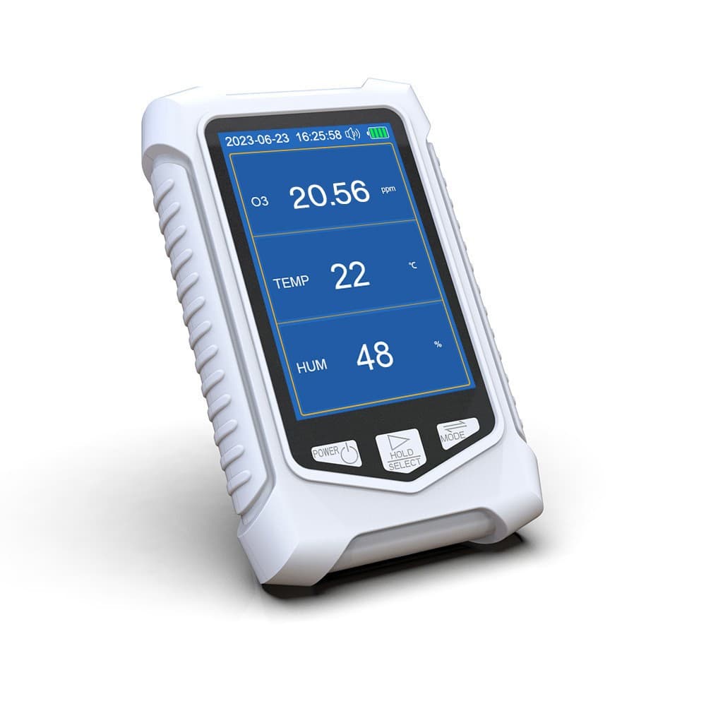 Factory supply ozone detector O3 concentration real-time monitor with thermometer/hygrometer, 0-50PPM test range