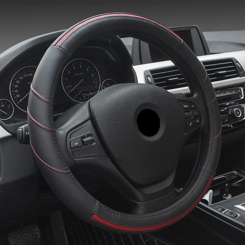 Car Steering Wheel Cover Genuine Leather Factory Wholesale Auto Accessories Cowhide Grip Cover Unisex Cross-border Trade