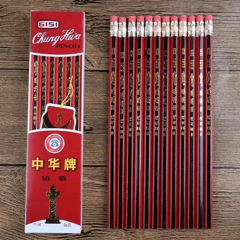 Zhonghua Pencils 100-Piece Pack Zhonghua Brand 6151 Genuine 50-Piece HB Student Children Elementary School Pencils HB