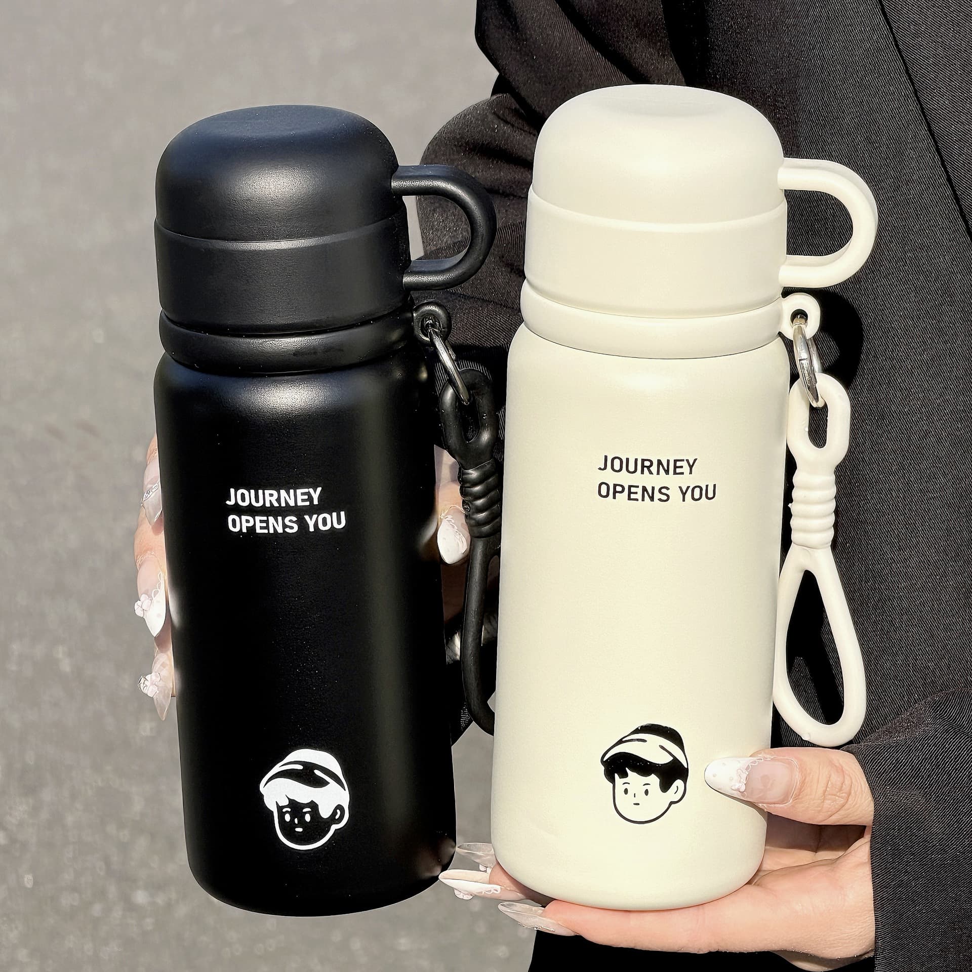 Student Insulated Water Bottle, High-Capacity Straw Cup for School, Portable Travel Mug for Men and Women