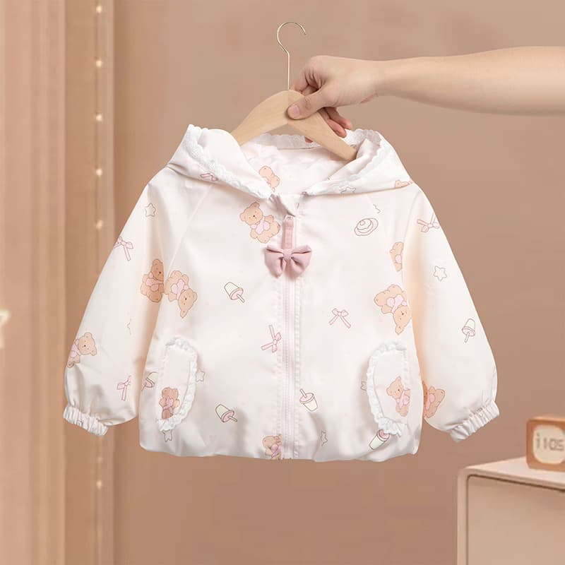 Spring Autumn Fashionable Girls Jacket Children's Clothing Polyester Fiber Long Sleeve Sport Style Baby Toddler Kids Coat