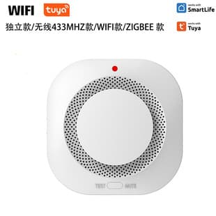 New 3V Tuya WiFi Smoke Detector Zigbee/433MHz Wireless Smoke Sensor Fire Alarm