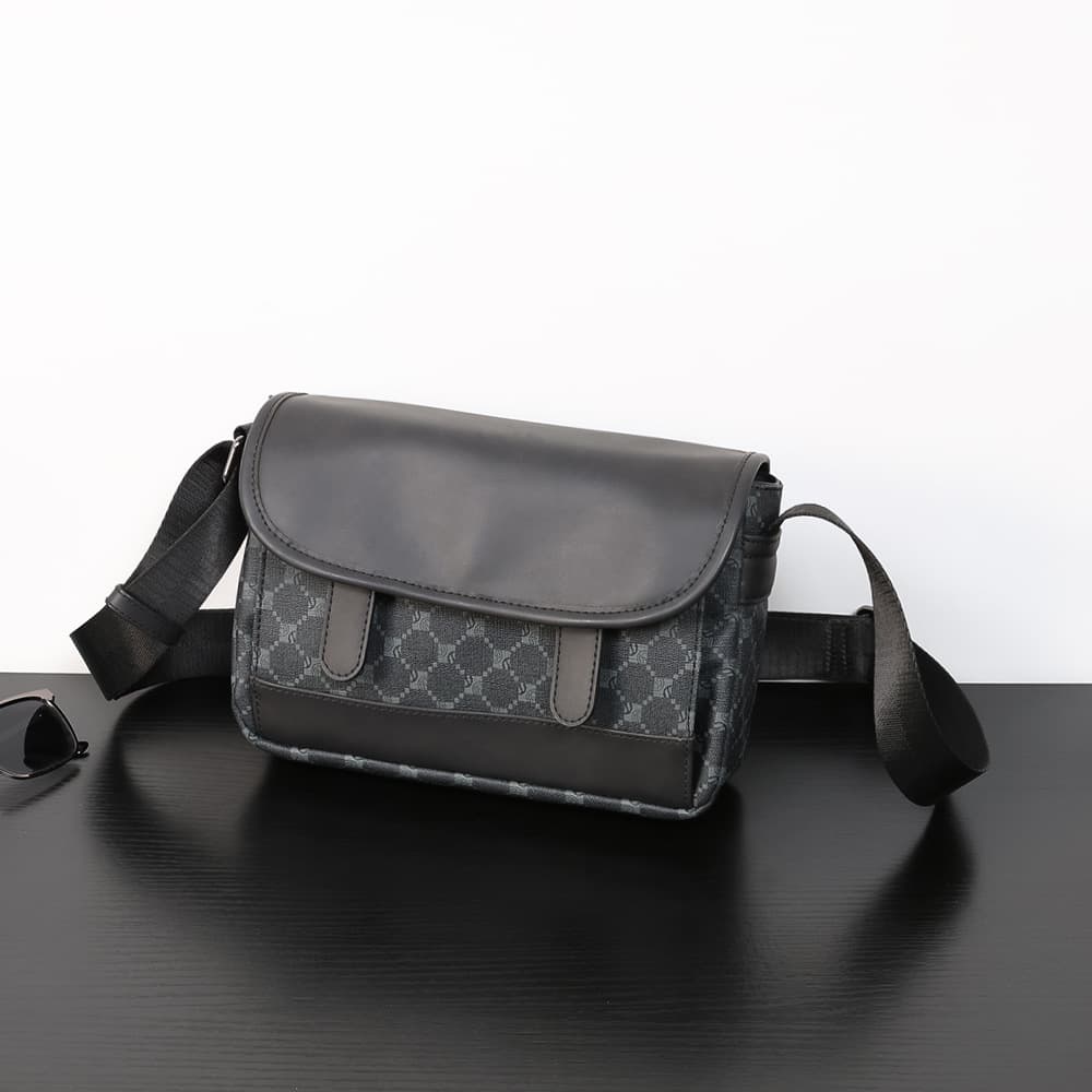 Men's Crossbody Bag Commuter Bag Checkered Men's Sling Bag Cycling Shoulder Bag Youth Single Shoulder Bag Stylish Men's Bag