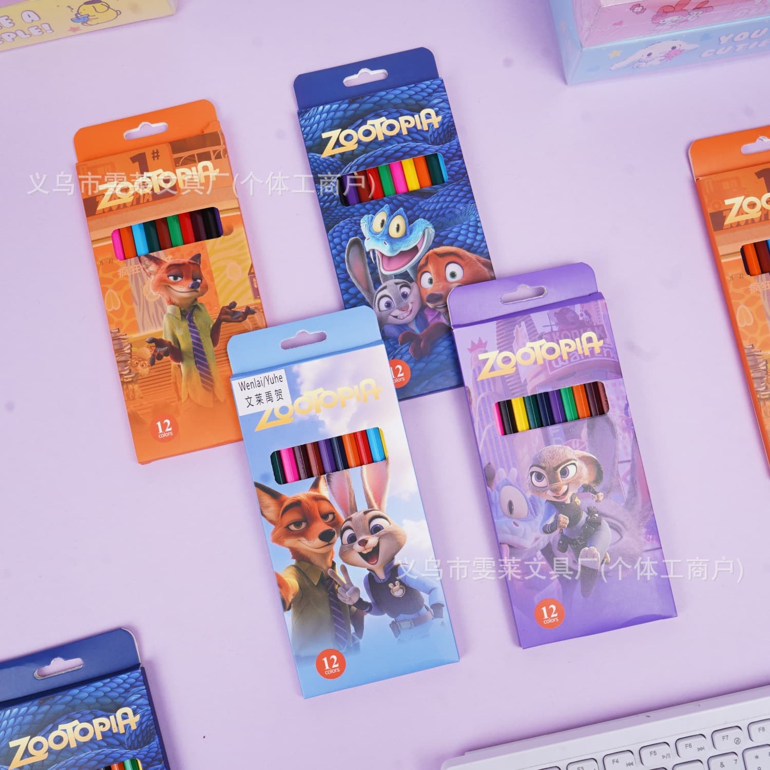 Creative Zootopia 12-Color Pencil Cartoon Judy Gary Snake Fox Nick Graffiti Painting Writing Pen Cross-Border