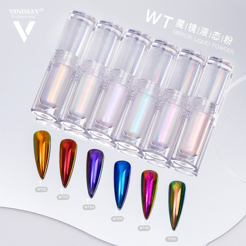 Mirror Liquid Powder Nail Art Mirror Powder Cross-Border New Product Laser Powder Non-Stick Powder Nail Salon Exclusive Laser Aurora Powder