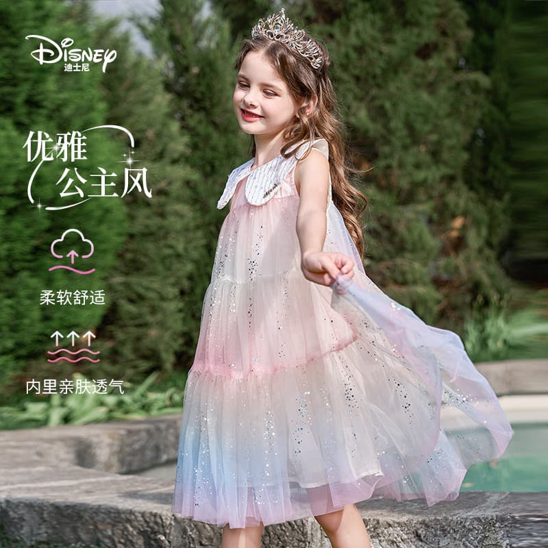 Disney Girls Dress Summer Zootopia Rabbit Officer Short Sleeve for Big Kids