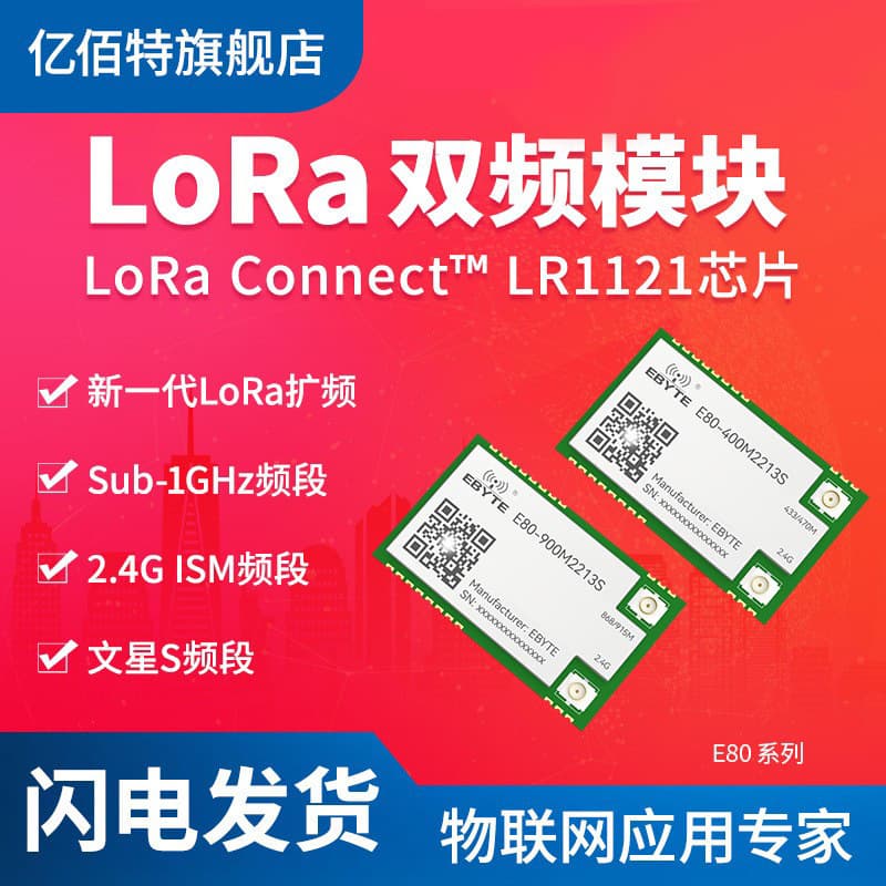 LoRa Spread Spectrum Module 2.4G/Sub-G Wireless Communication Frequency Hopping Anti-Interference LR1121 Solution Compatible with SX1262