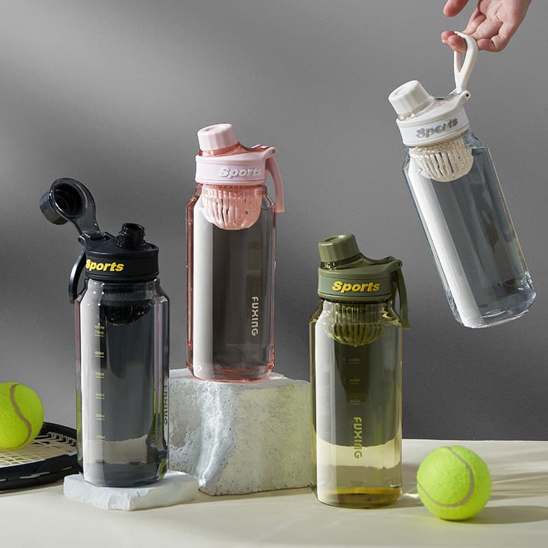 Fuxing Sports Water Cup Student Summer Cup Outdoor Fitness High-Looking Water Bottle Portable Handle Plastic Cup