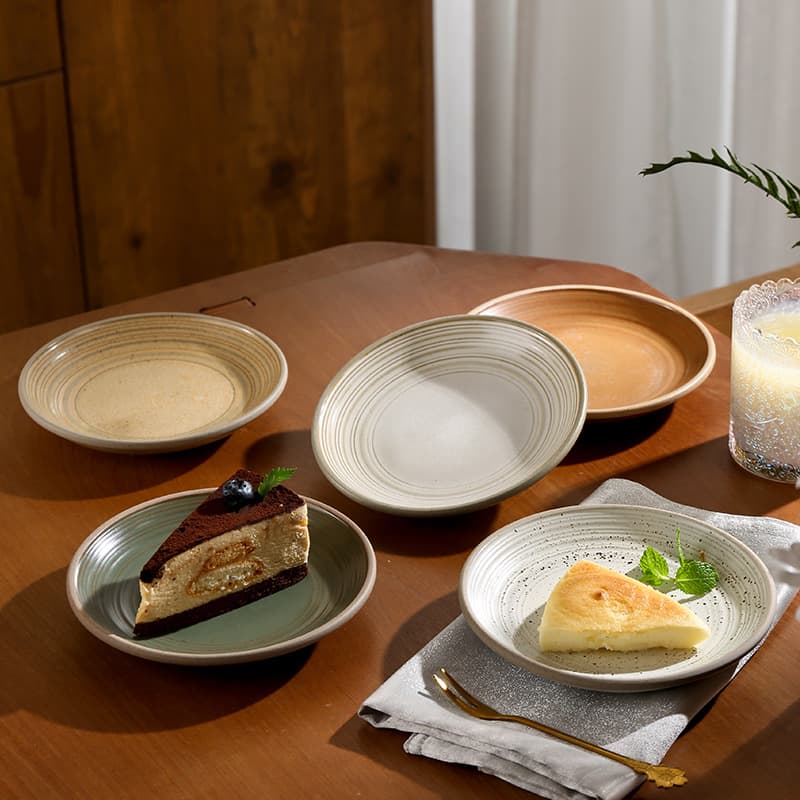 Retro ins style plate ceramic Western snack plate snack plate cake plate afternoon tea dessert plate snack plate