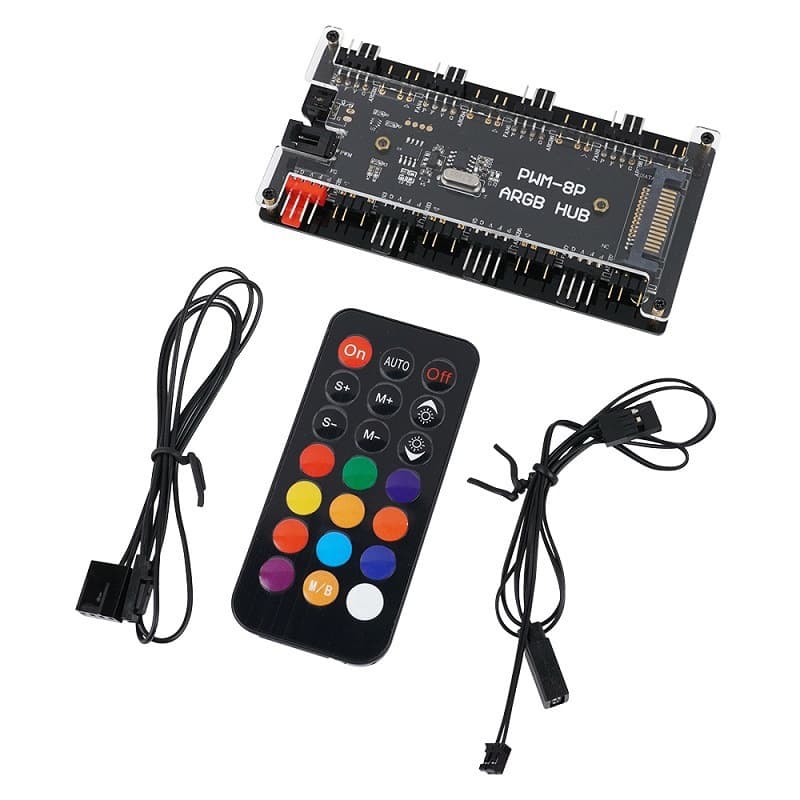 DRGB fan 4-pin ARGB light strip 5V 3-pin four-pin PWM temperature control hub Shenguang synchronous controller