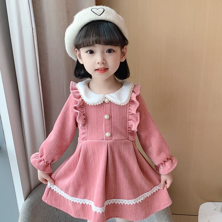 Autumn and Winter Girls' Dress 2024 Fashion New Arrival Baby Girl Chanel Style Sweet Daily Dress