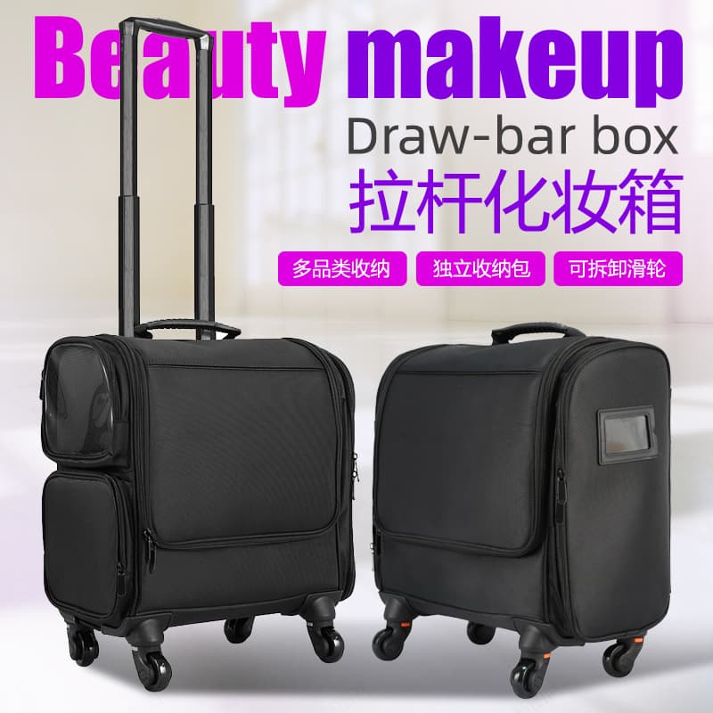 Makeup Artist Rolling Trolley Case Multifunctional Large Capacity Wholesale Nail Art Cosmetic Storage Makeup Artist Tool Box Setting Spray