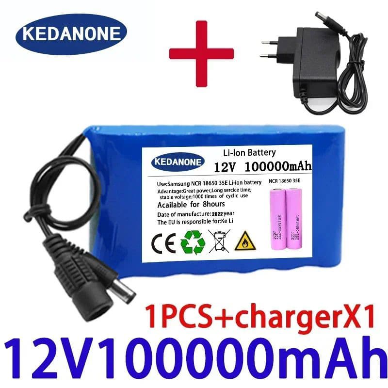 18650 lithium battery 3S2P 12V 100mah rechargeable battery lithium battery pack with BMS+ charger