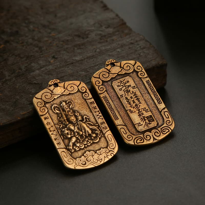 Zhao Gongming Keychain Accessory, Martial God of Wealth Lucky Charm Tag, Unisex Car Key and Bag Decoration