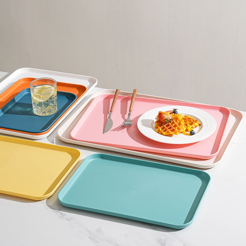 Light luxury Nordic rectangular plastic tray, household fruit and tea cup dish, wholesale