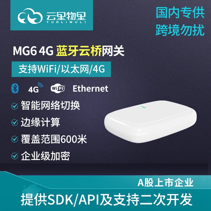 MG6 Edge Computing Bluetooth Gateway: 4G/WiFi/Ethernet data transmission, indoor positioning, real-time monitoring