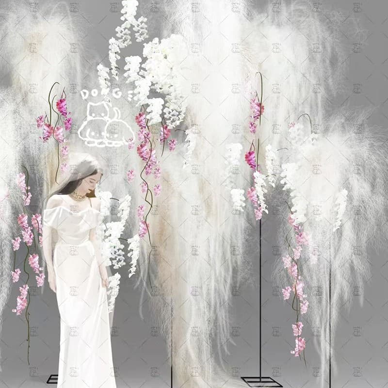 2025 New Photo Wedding Landscape Photography Site Layout Scene Ornaments Decoration Natural Linen Silk Decoration Materials