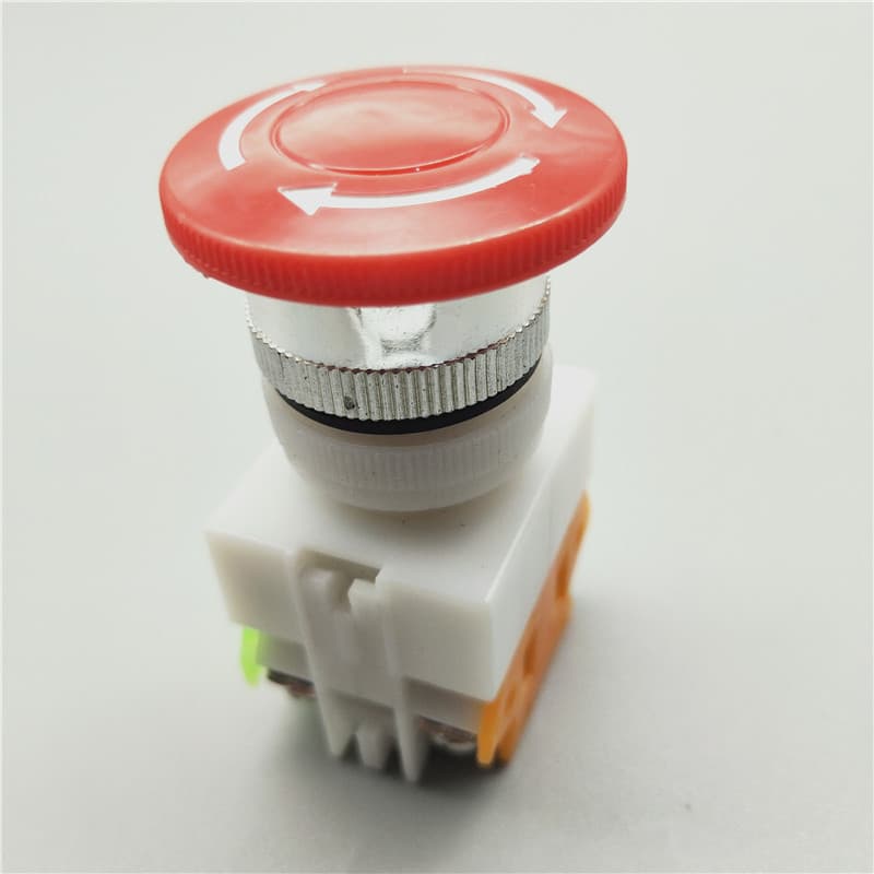 22mm mushroom head emergency stop button switch with self-locking LAY37-11ZS/LAY7/Y090