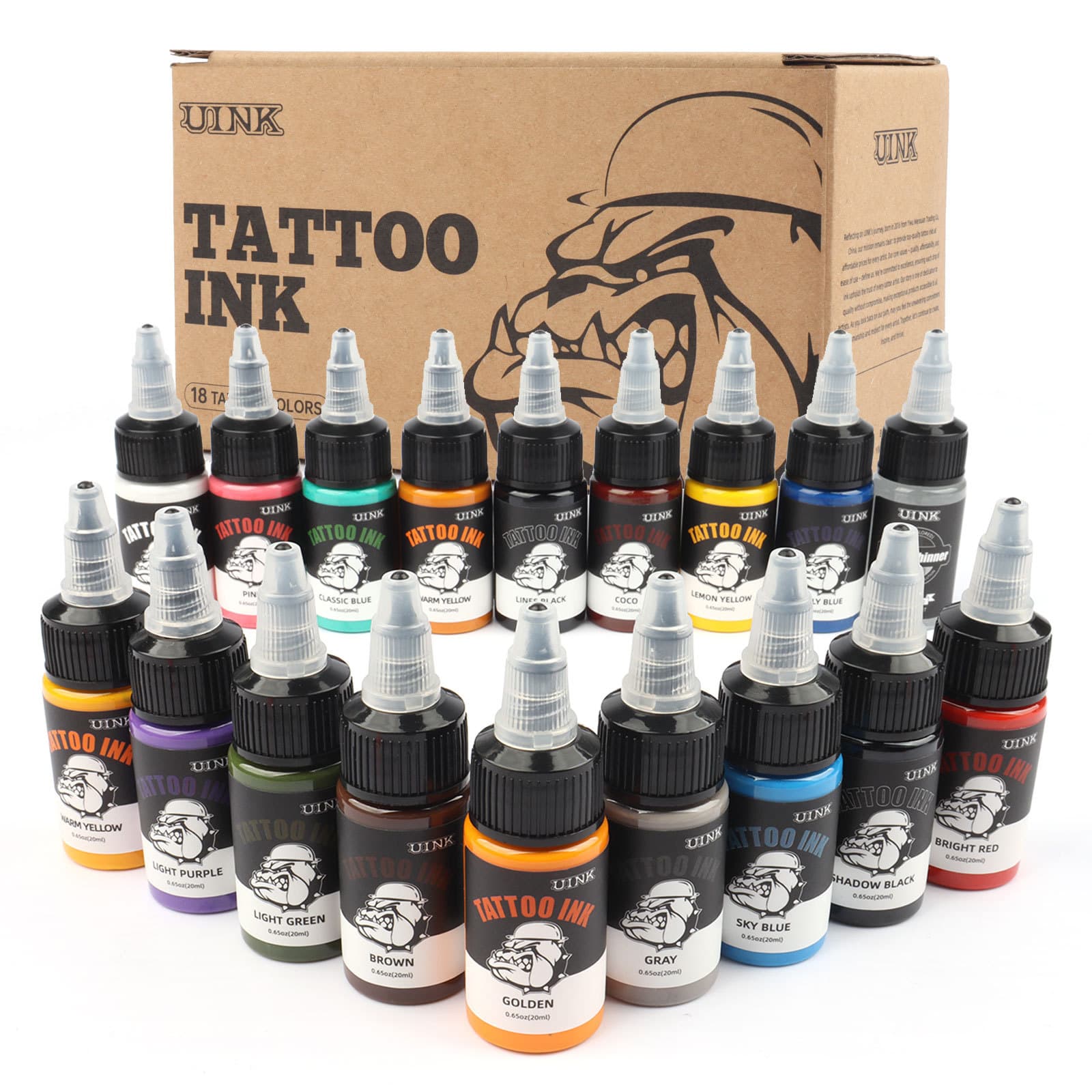 Cross-border Bestseller UINK Tattoo Ink Set 18 Colors 20ml Tattoo Pigment Tattoo Supplies