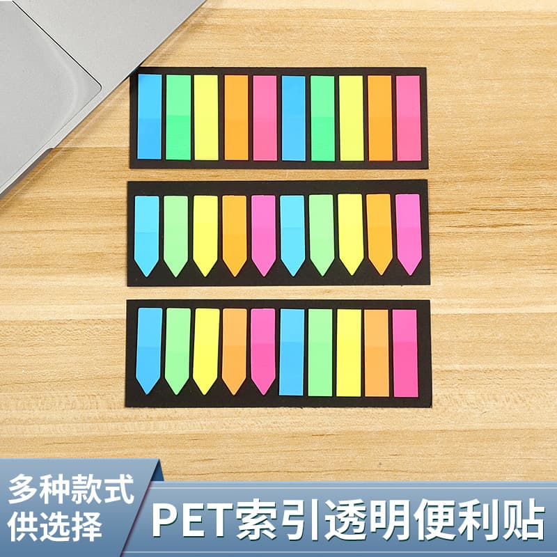 Creative Pet Index Fluorescent Arrowhead Sticky Notes Set Cute Colorful Transparent Reusable Stickers Wholesale