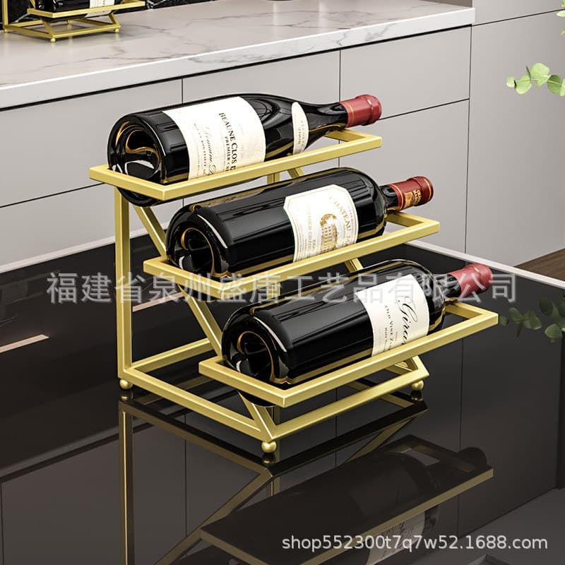 Red wine rack ornament, light luxury creative wine display stand, living room wine cabinet wine bottle holder, high-end home wine rack