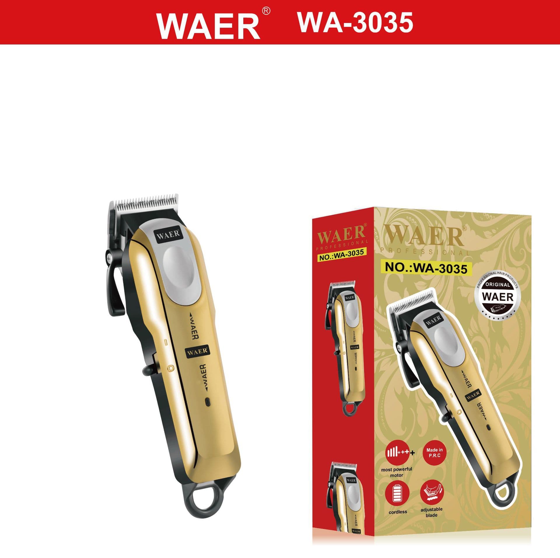 WAER Rechargeable Hair Clipper Cordless & Corded Electric Trimmer Barber Tool Home Hair Clipper Wholesale