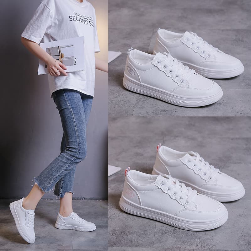Spring/Autumn New White Sneakers Women Student Shoes Casual Board Shoes Breathable Versatile Flat Single Shoes 6611