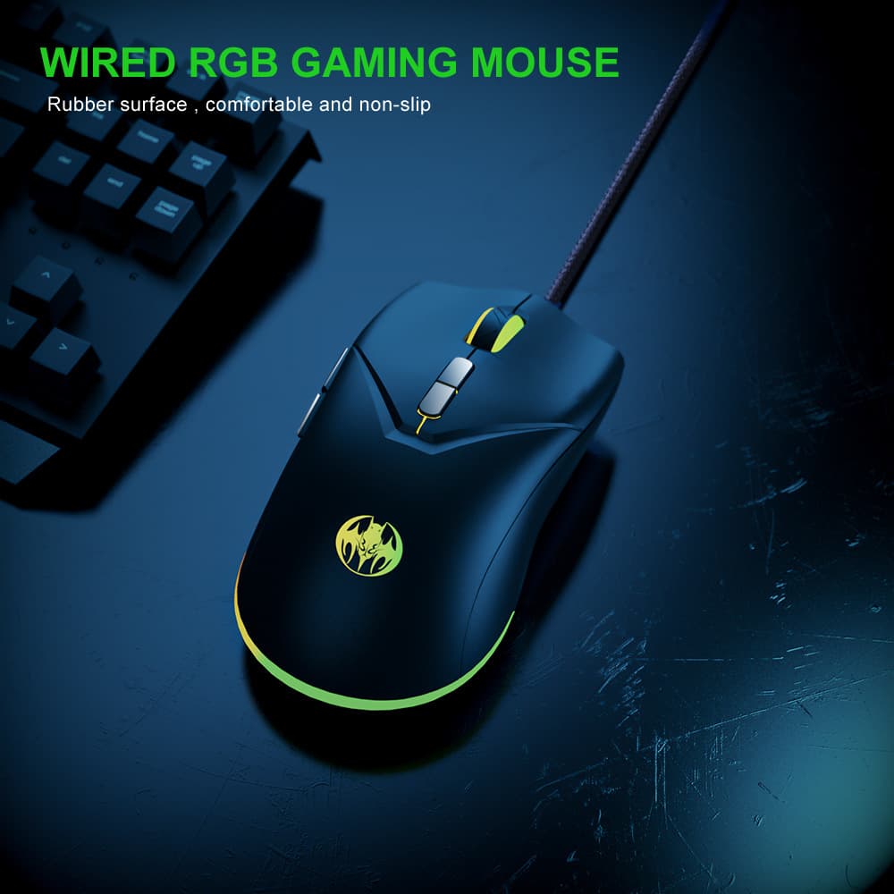 7D Bat Wired Gaming Mouse 6-Level 7200DPI Mouse Cross-border Gaming Mouse Wholesale