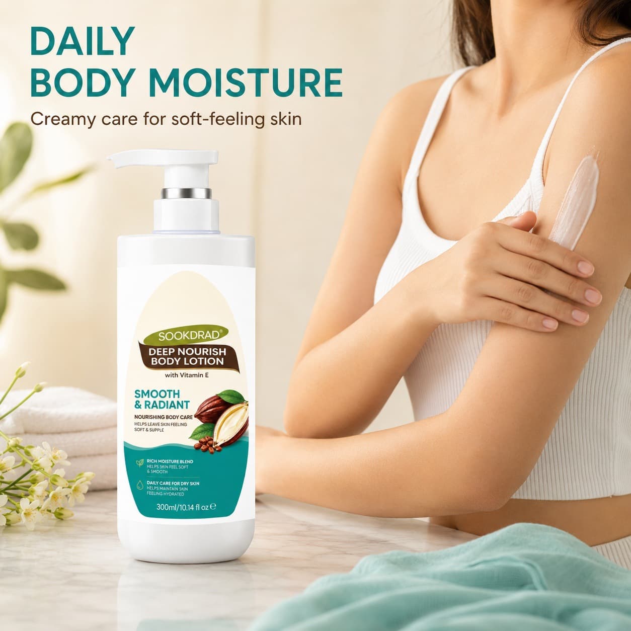 Cross-border White Bottle Body Lotion Moisturizing Daily Skincare Body Lotion TEMU Amazon Export