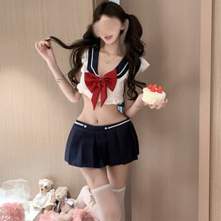 Douhuo Lingerie Sexy School Style Miniskirt Uniform Pure Desire JK Temptation Sleepwear Hot Girl Sailor Suit Set