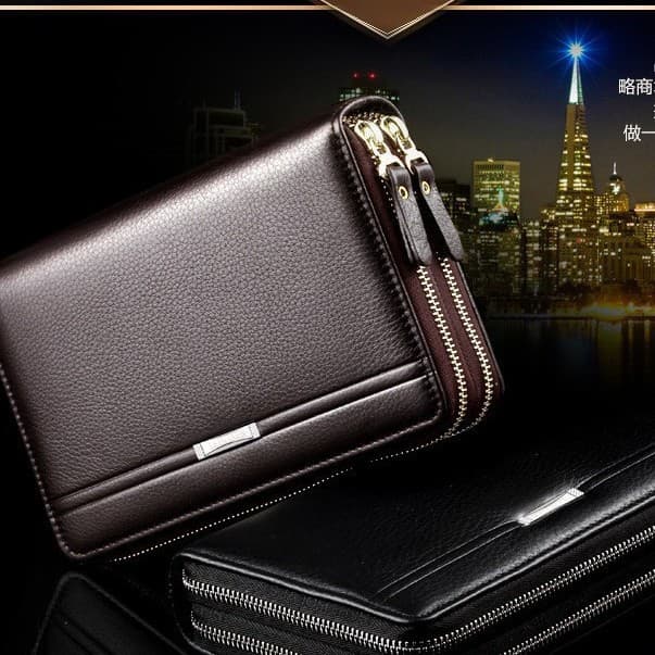 Men's clutch soft leather business large-capacity handbag men's business casual handbag wallet men's leather bag