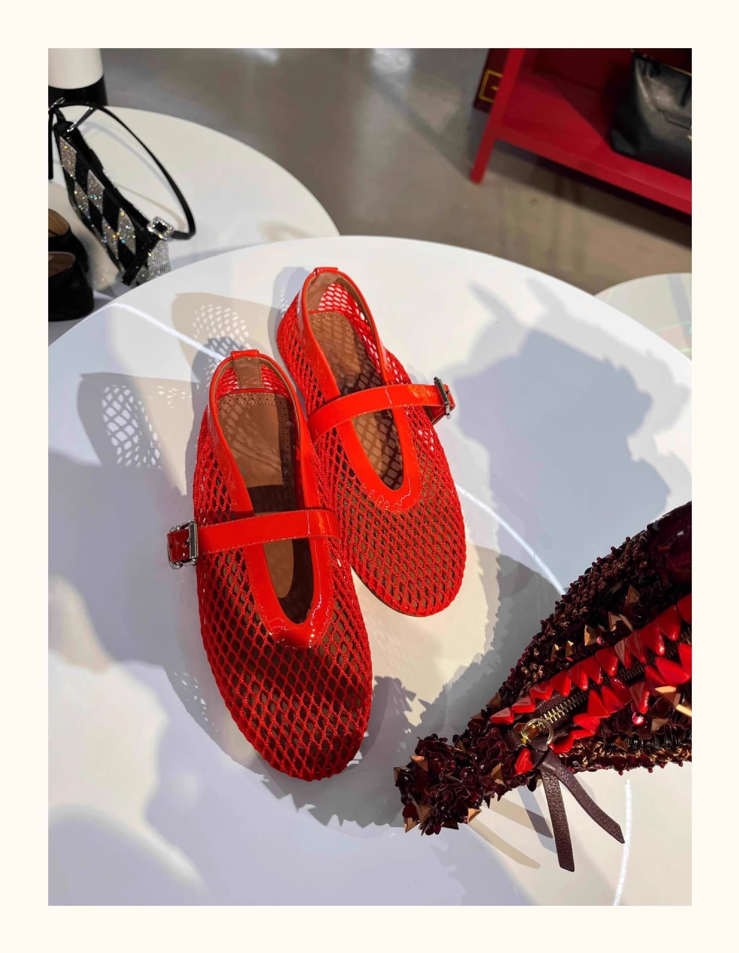 In Stock~Genuine Leather Hollow Mesh Sandals for Women Summer One-Strap Round Toe Flat Shallow Mary Jane Shoes