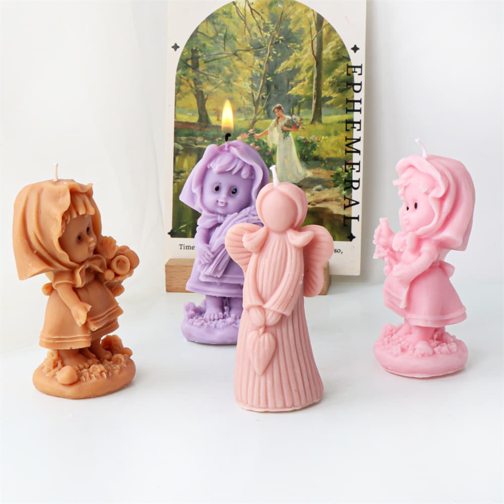 Cross-border Wings Little Angel Girl Silicone Candle Mold Love Red Riding Hood Beauty Aromatherapy Gypsum Ornament In Stock