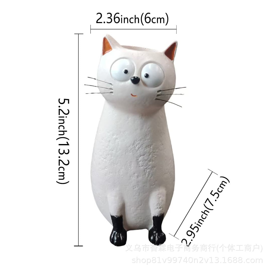 New Cross-Border Product Quirky Cat Vase - Exquisite Quirky Cat Vase Home Desktop Resin Ornament