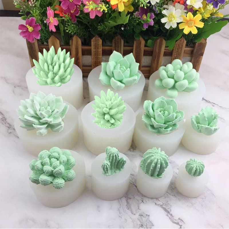 DIY Mirror Silicone Mold Handmade Crystal Drip Glue UV Resin Cake Mould for Succulent Plant And Cactus Combination