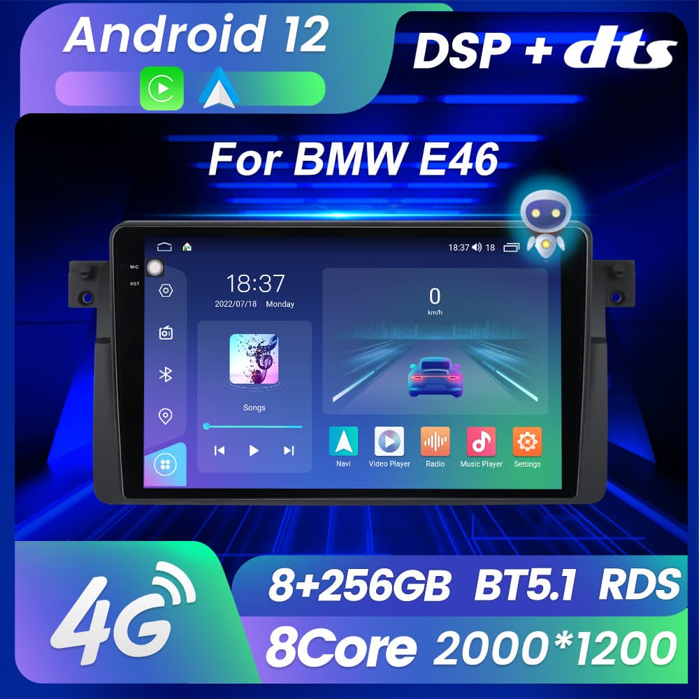 Compatible with BMW E46 3 Series Car Navigation Android Smart Large Screen Navigation Car Rear View Display