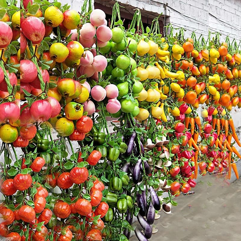 Simulated Fruit and Vegetable Hanging String, Farmhouse Decoration, Children's Cognitive Display