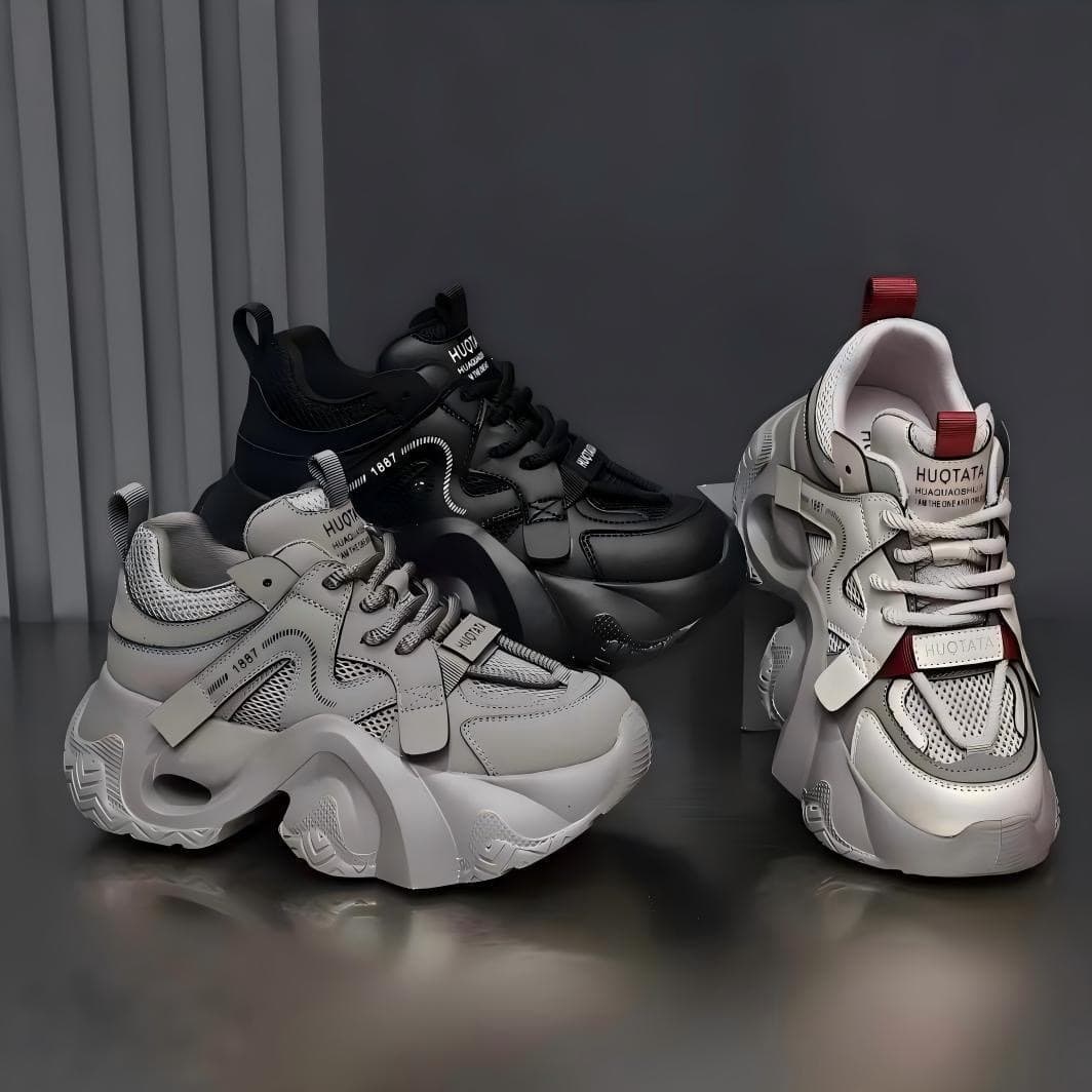 Thick-soled Dad Sneakers for Women 2026 Spring New Breathable Mesh Platform Shoes Make Feet Look Smaller Height-Increasing Casual Sports Shoes Trendy